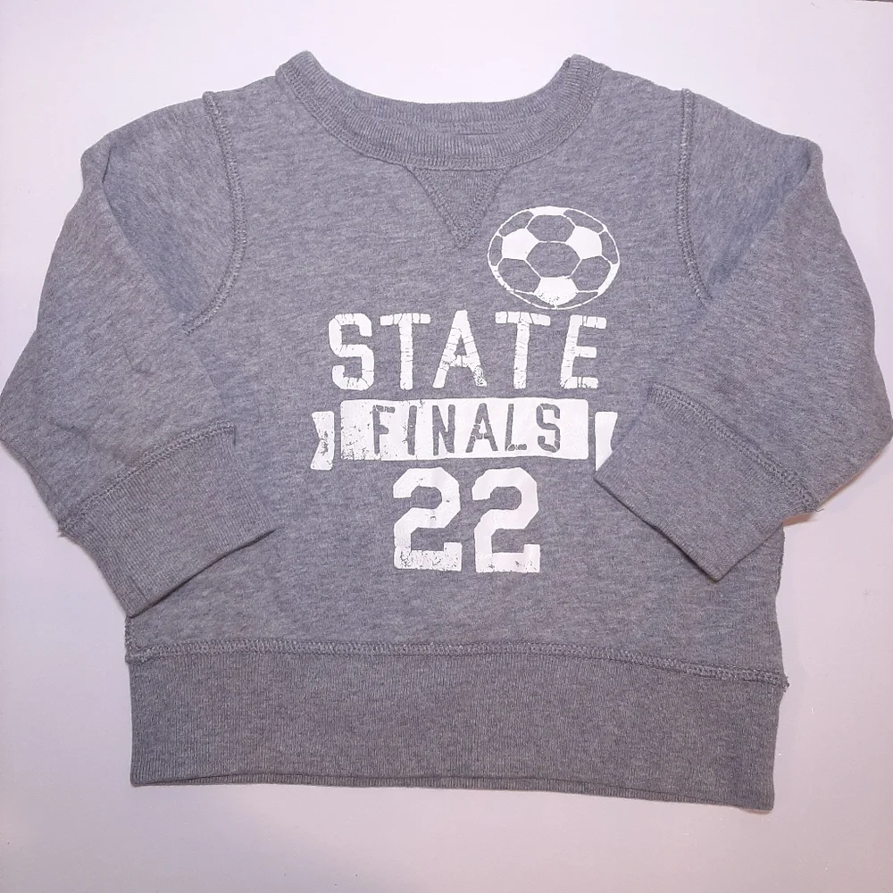 Childrens Place Fleece Lined Sporty Sweatshirt Soccer Athletic Boys 18 24 M